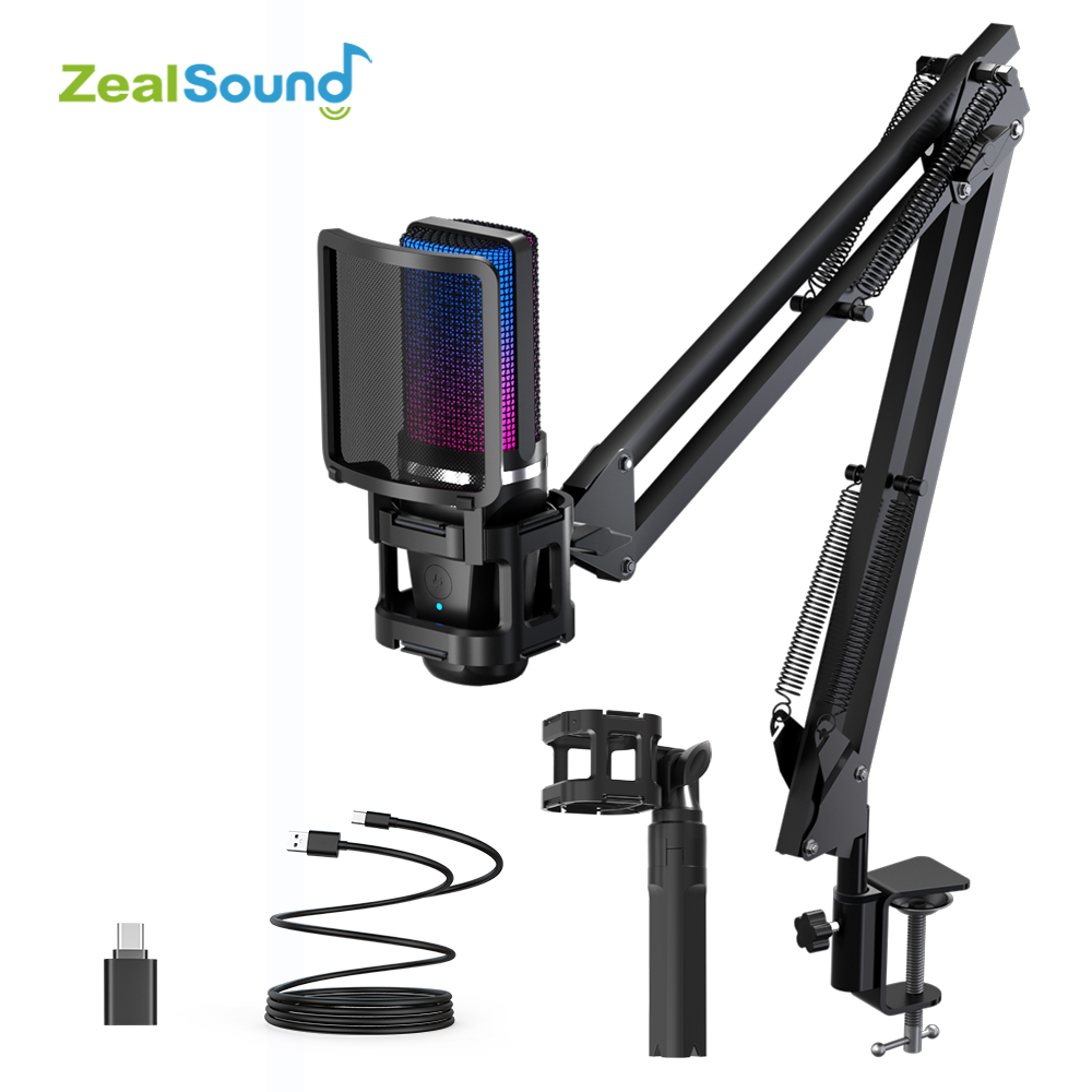 Zealsound RGB 녹음 마이크, 관절 암, US - Streaming Mic Condenser 리뷰 및 가격