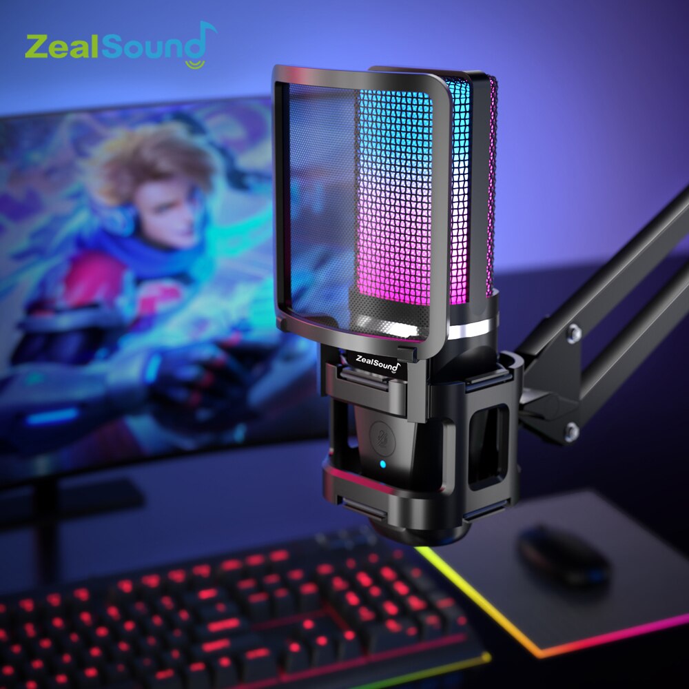 Zealsound RGB 녹음 마이크, 관절 암, US - Streaming Mic Condenser 리뷰 및 가격
