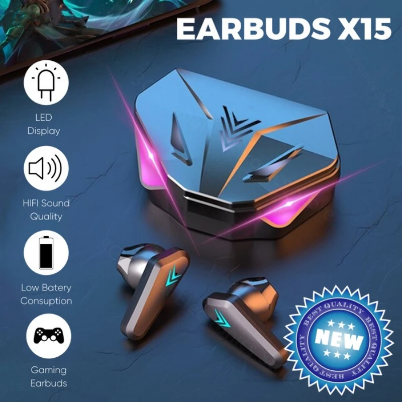1PCS X15 TWS X15 Pro 무선 이어폰 5. - Esports Gaming Headset 리뷰 및 가격