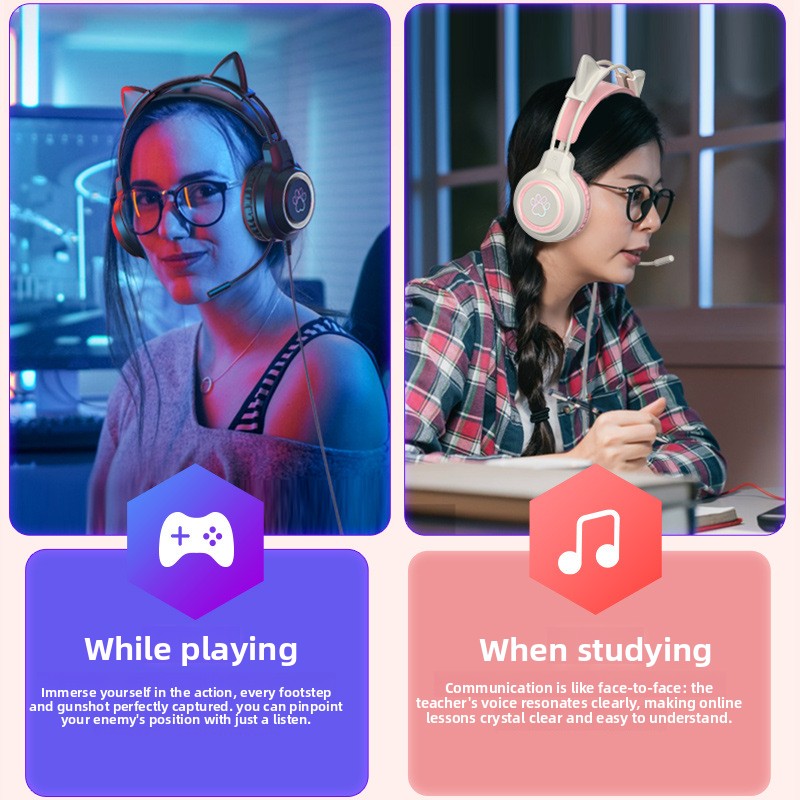 LGOODVIN SY-G35 고양이 귀 유선 오버이어  - Esports Gaming Headset 리뷰 및 가격