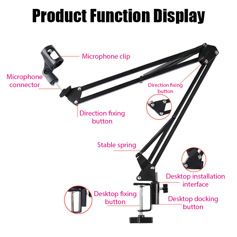 전문가용 유연한 데스크탑 마이크 걸이, 조정 가능한 붐 - Microphone Arm Boom 리뷰 및 가격