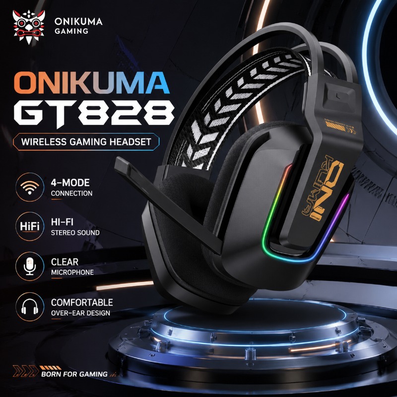 ONIKUMA GT828 게이밍 헤드셋 4 모드 무선  - Esports Gaming Headset 리뷰 및 가격