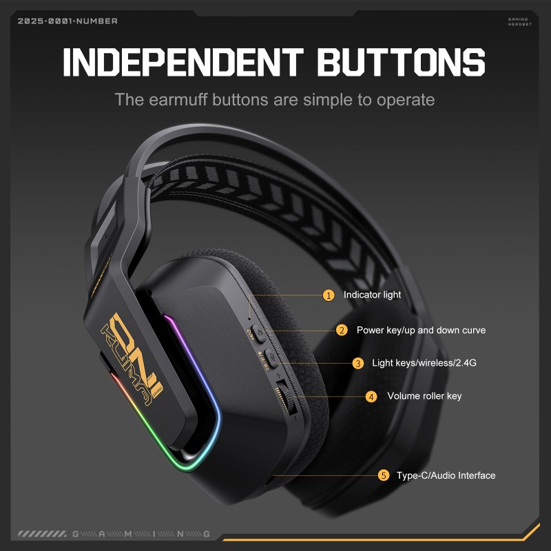 ONIKUMA GT828 게이밍 헤드셋 4 모드 무선  - Esports Gaming Headset 리뷰 및 가격